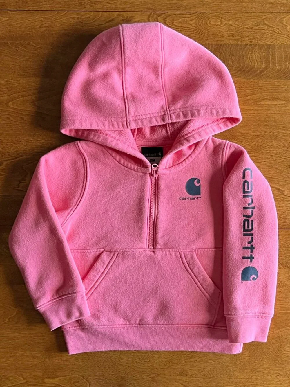 Carhartt pink half-zip hoodie 18m
